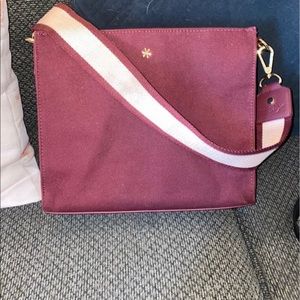 Wine crossbody bag with matching strap